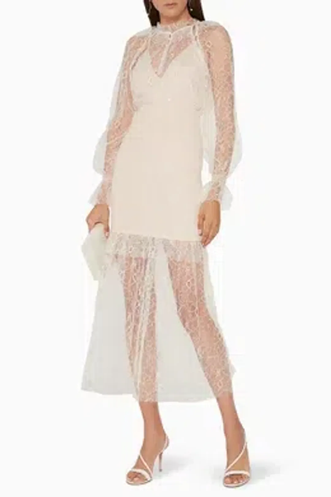 Alice McCall After Dark Midi Dress Soft Shell Pink Size 8  for rent on The Volte - main image