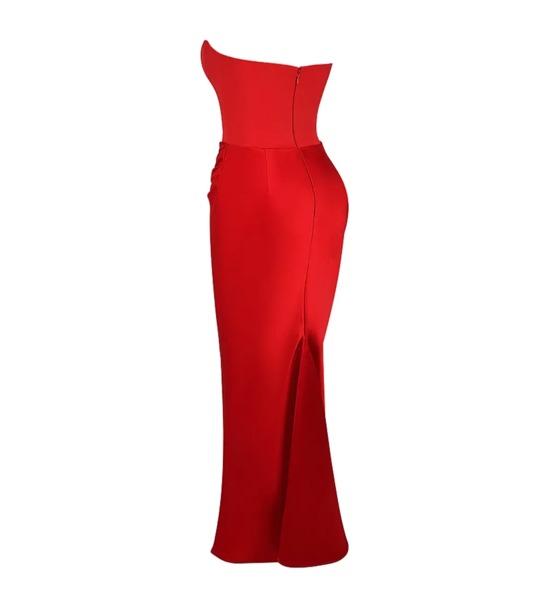 House of CB Persephone Strapless Corset Maxi Dress (Fuller Cup) in Scarlet Size L / AU 12 for rent on The Volte - main image