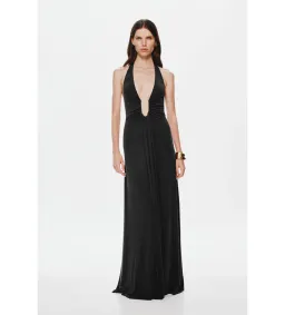 MISHA Jennifer Cupro Maxi Dress Black Size 8/S for rent on The Volte - image 1