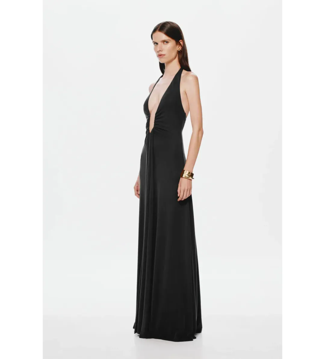 MISHA Jennifer Cupro Maxi Dress Black Size 8/S for rent on The Volte - main image