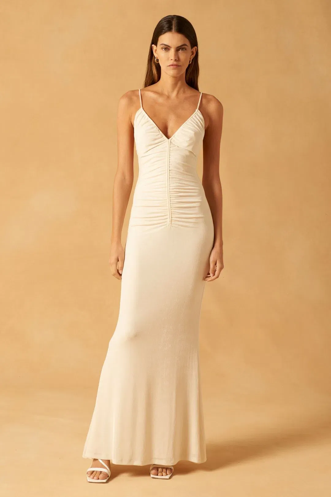 Misha Avoca Jersey Maxi Dress in Ivory Size 8 for rent on The Volte - main image