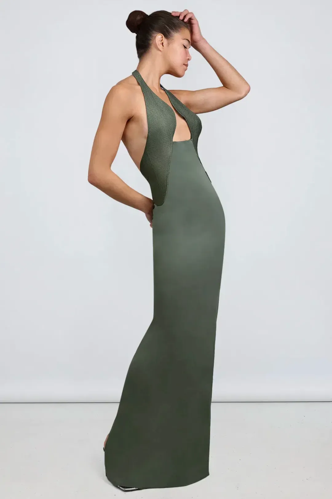 Christopher Esber Tailored Slope Halter Dress Green Size AU 8 for rent on The Volte - main image