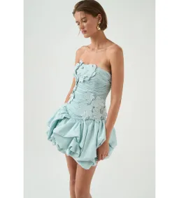 Aje Splendour Mini Dress in Silver Blue Size 12 for rent on The Volte - image 4