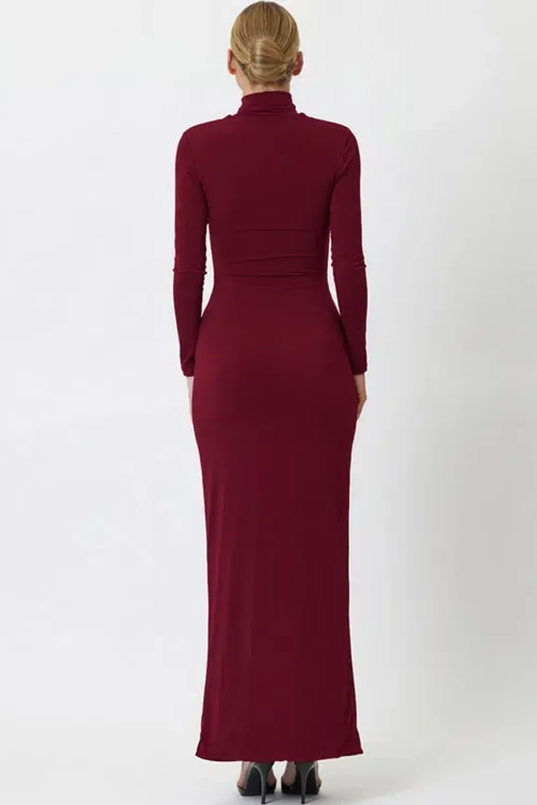 Bianca & Bridgett Layla Midi Dress Bordeaux Size AU 8 for rent on The Volte - main image