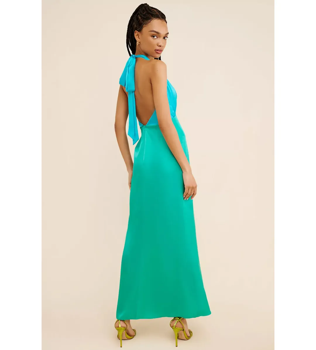 The Wolf Gang Oahu Slip Dress in Aquamarine Size 12 for rent on The Volte - main image