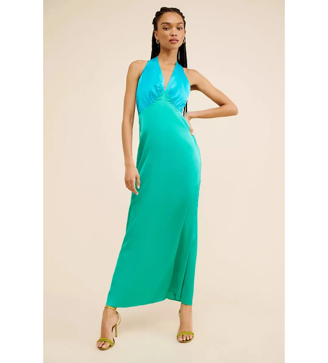The Wolf Gang Oahu Slip Dress in Aquamarine Size 12 for rent on The Volte - main image