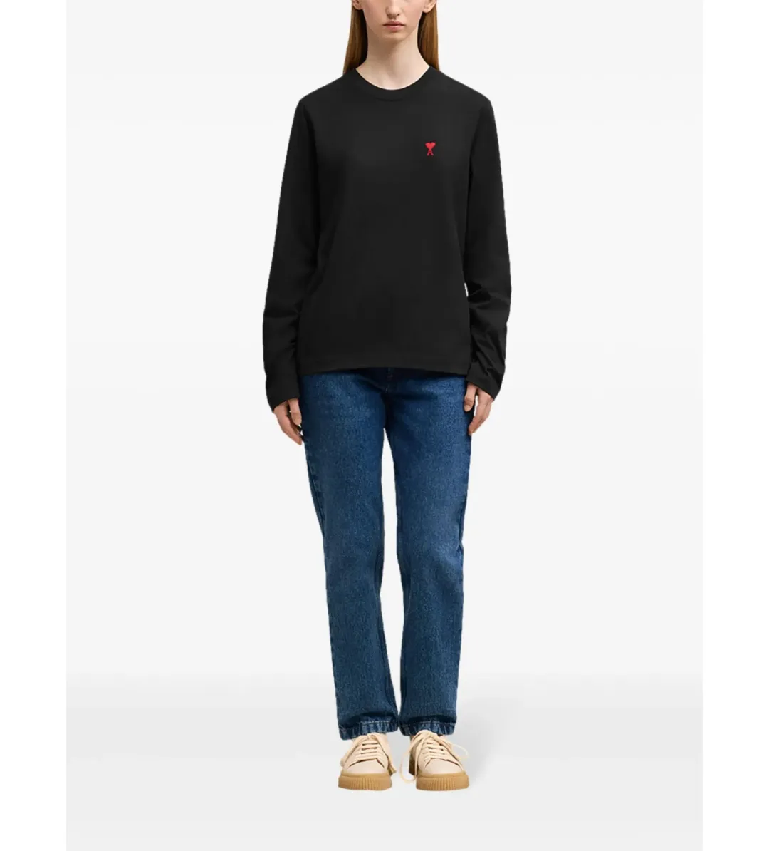 Ami De Coeur Cotton Long Sleeves T-Shirt Black Size M/AU 8 for rent on The Volte - main image