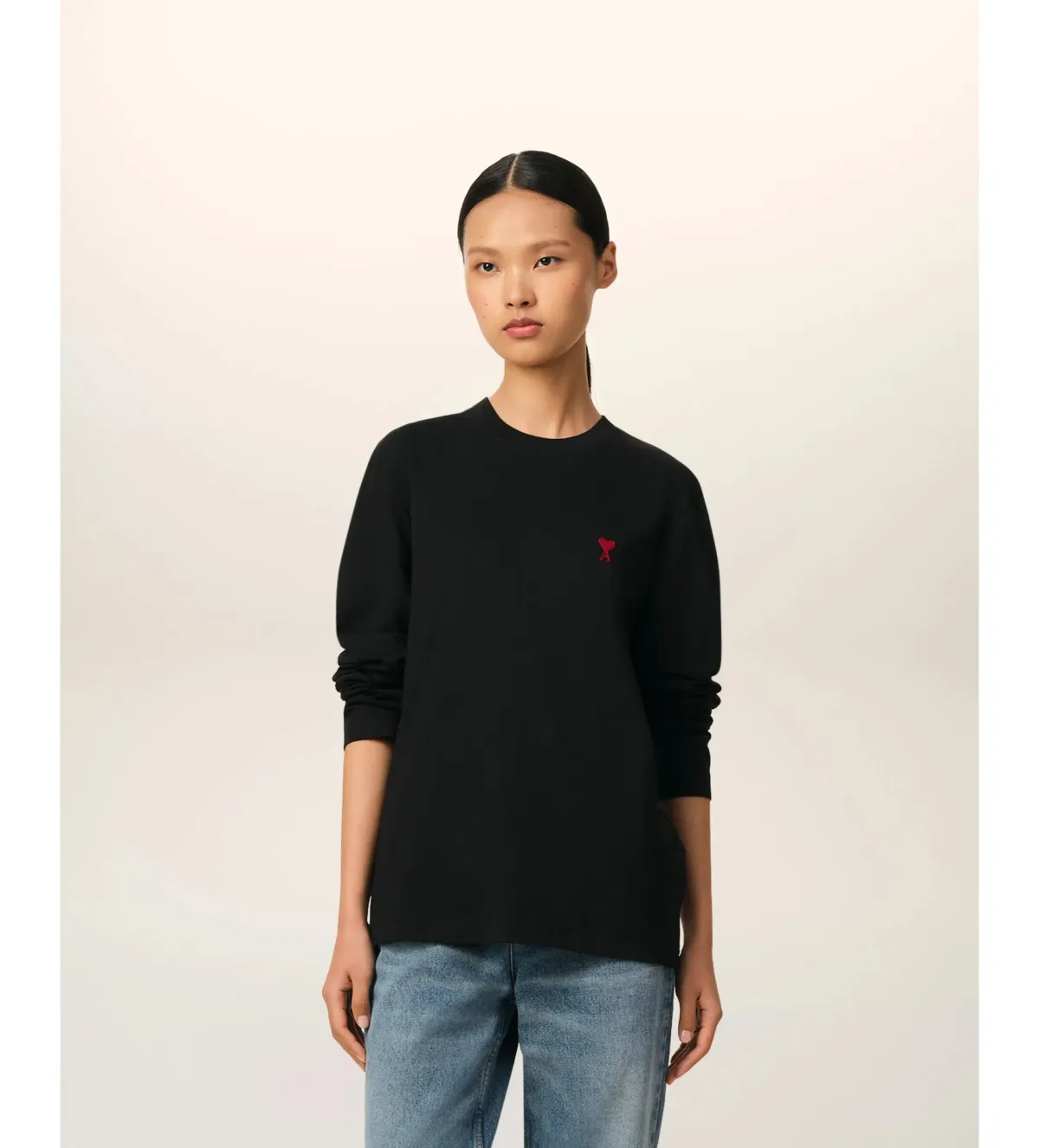 Ami De Coeur Cotton Long Sleeves T-Shirt Black Size M/AU 8 for rent on The Volte - main image