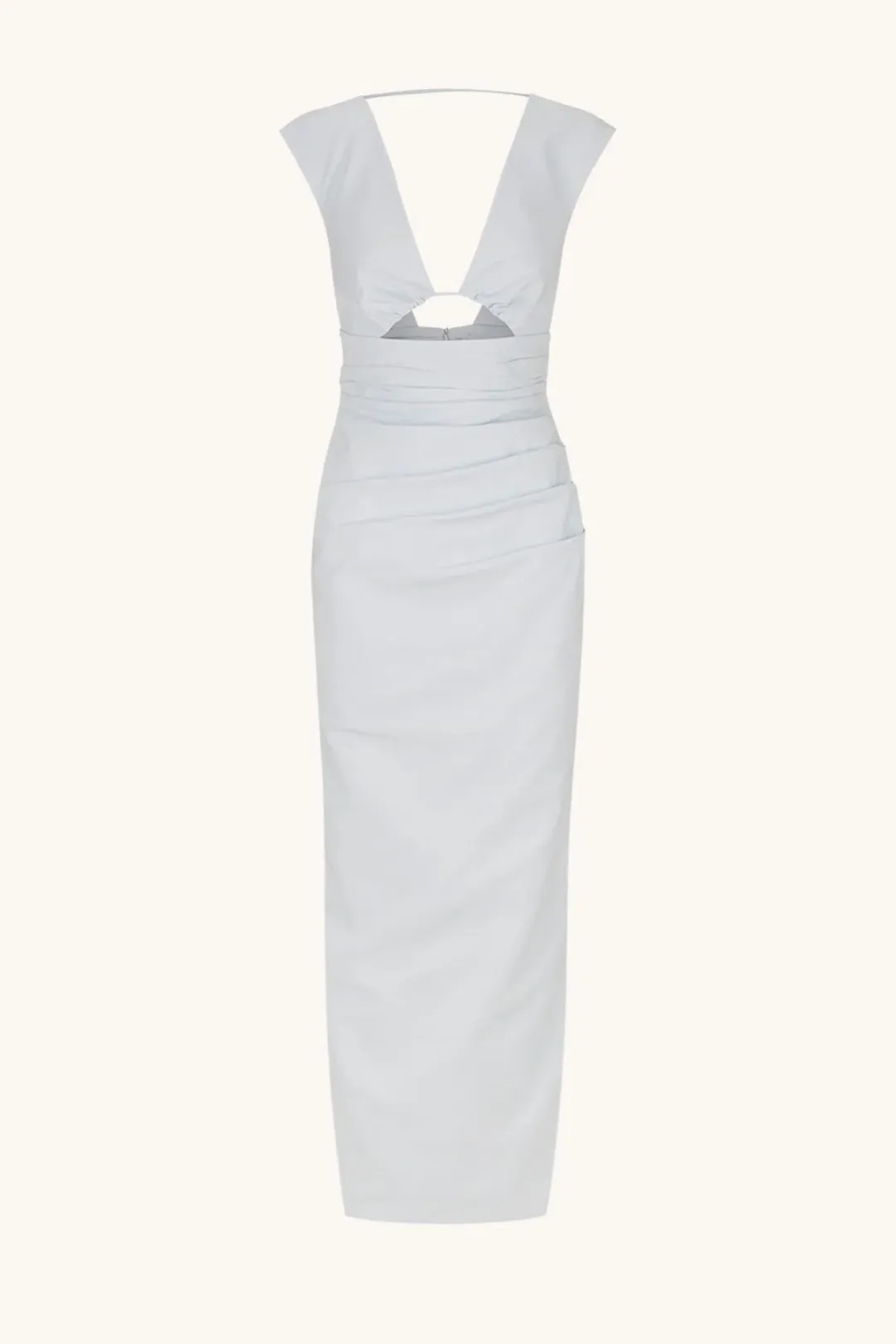 Shona Joy Lani Plunge Cut Out Maxi Dress in Sky Blue Size 12 for rent on The Volte - main image