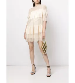 Alice Mccall Sun Moon Lace Mini Dress Nude Size AU 8   for rent on The Volte - image 1