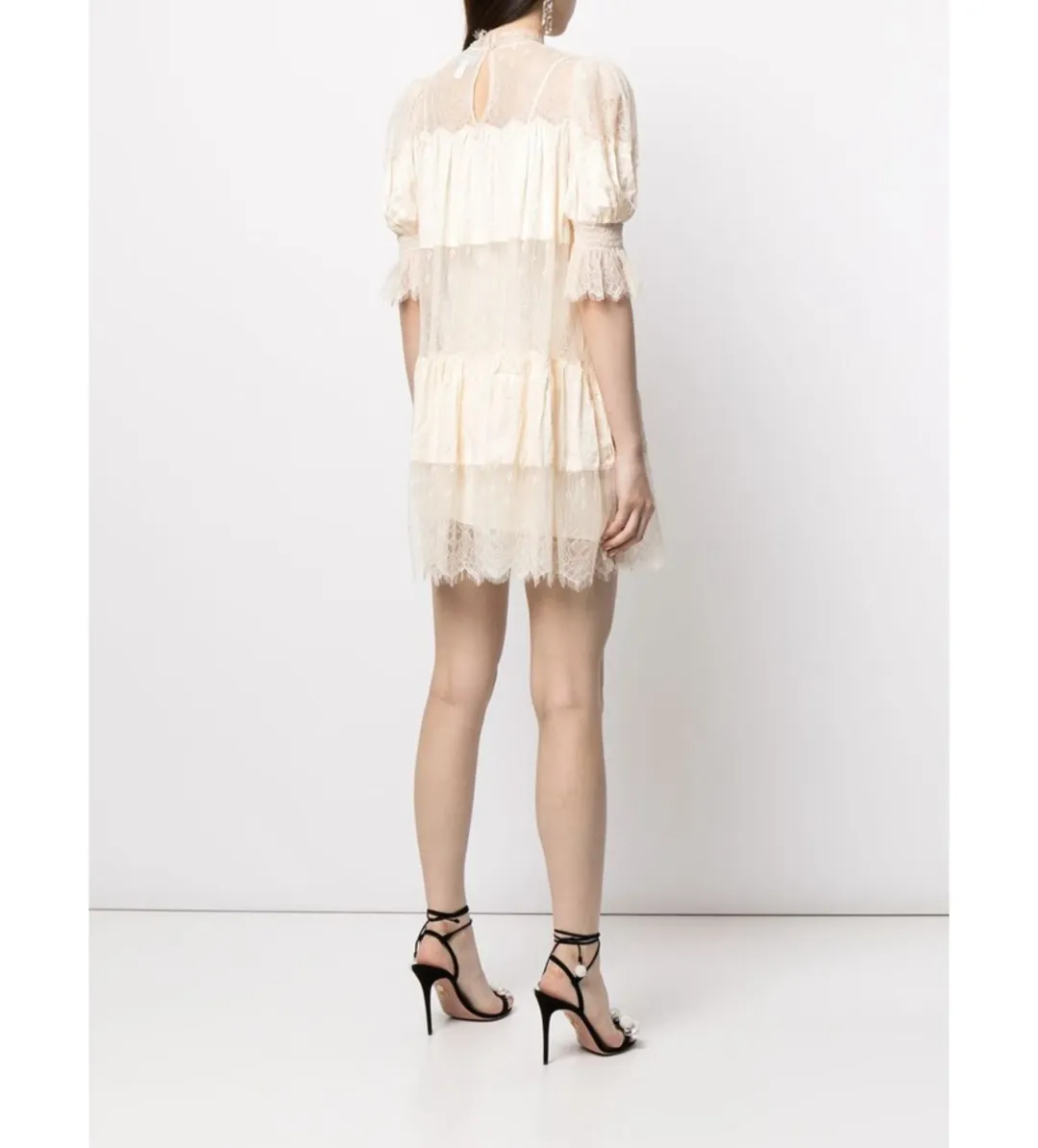 Alice Mccall Sun Moon Lace Mini Dress Nude Size AU 8   for rent on The Volte - main image