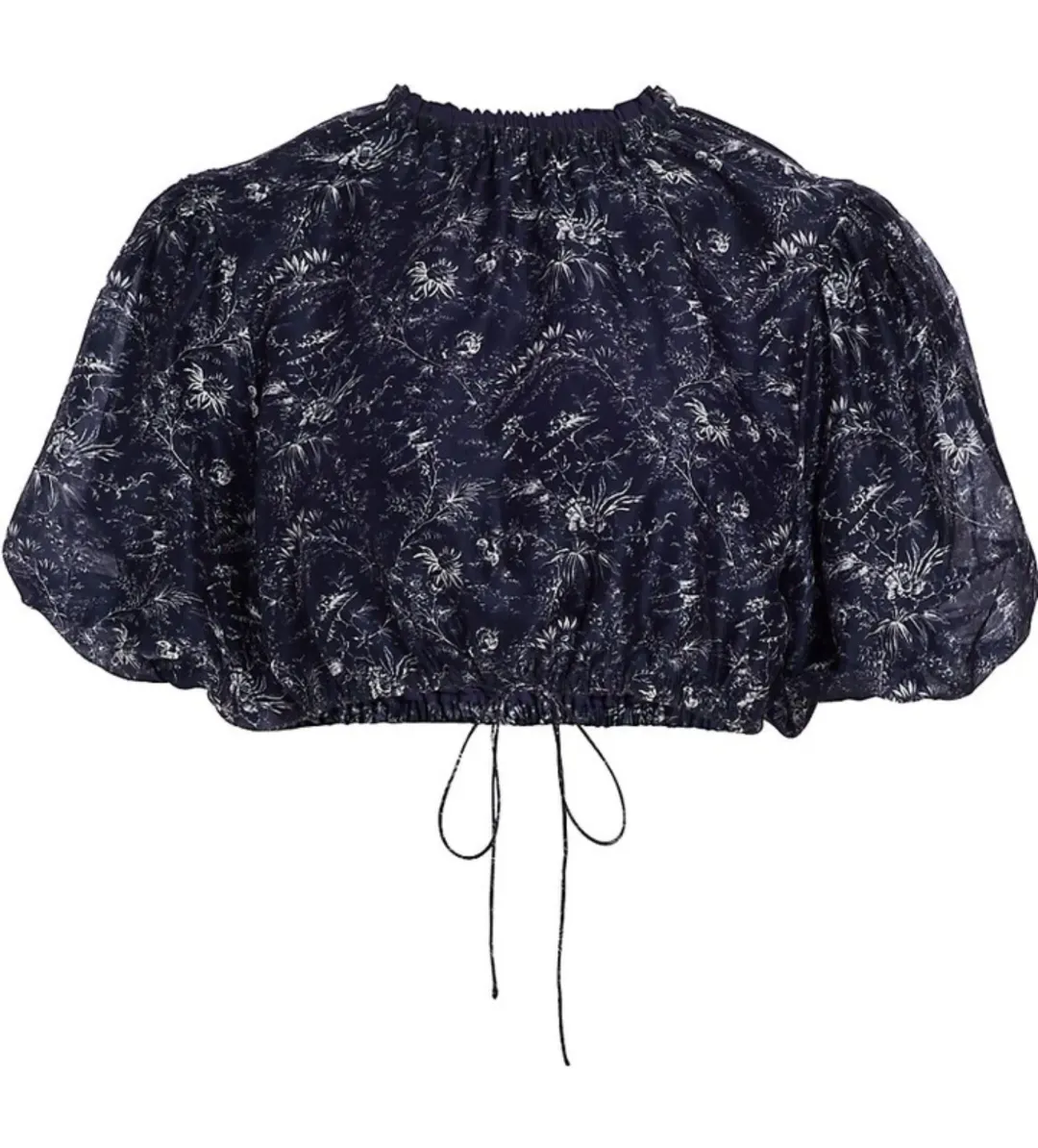 Sir The Label Caprice Puff-Sleeve Cropped Top and Maxi Skirt Set Navy Floral Size 0/AU 6 for rent on The Volte - main image