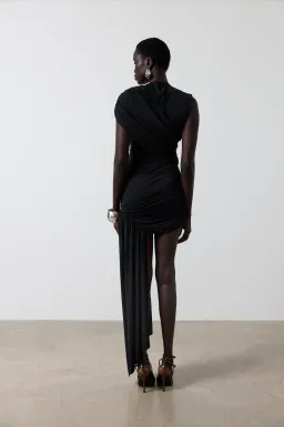 De La Vali Ravenna Spandex Jersey Mini Dress Black Size UK / AU 6-8 for rent on The Volte - image 3