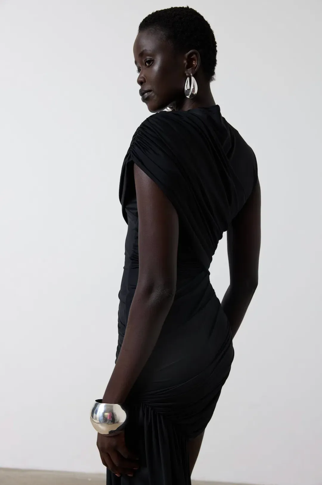 De La Vali Ravenna Spandex Jersey Mini Dress Black Size UK / AU 6-8 for rent on The Volte - main image