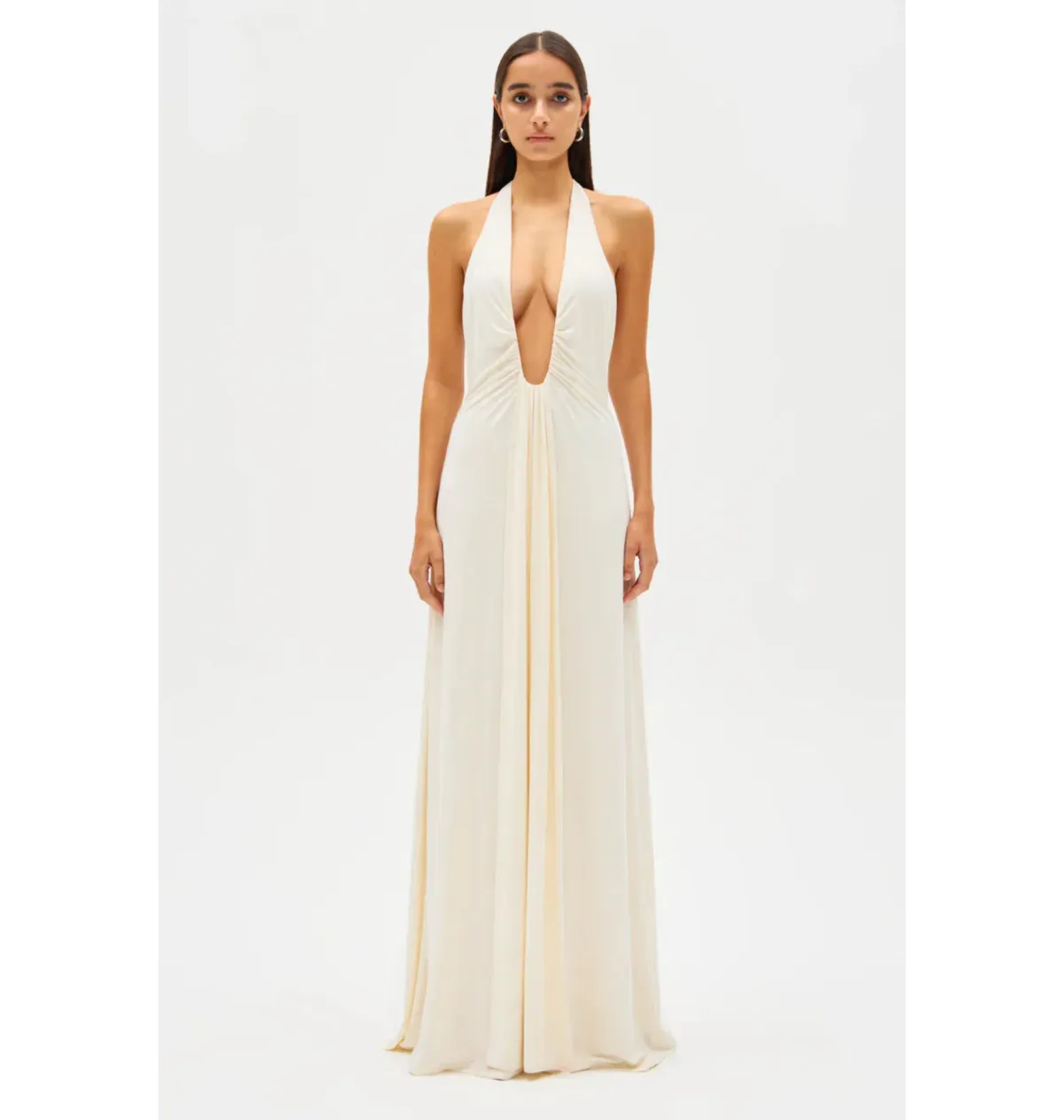 Misha Jennifer Cupro Maxi Dress Ivory Size 8/S for rent on The Volte - main image