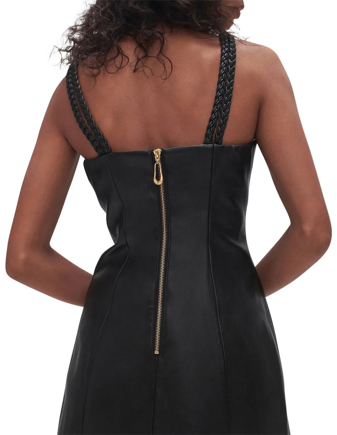 NEW Aje Osa Mini Vegan Leather Mini Dress Black Size 4 for rent on The Volte - main image