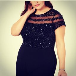 Adrianna Pappell black sequin Jumpsuit size 18 for rent on The Volte - image 2