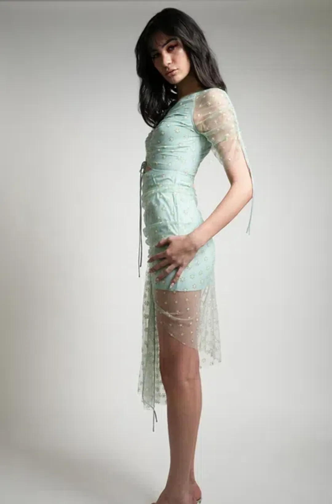 Alice McCall Stardust Midi Dusty Peppermint Dress Size AU 8 for rent on The Volte - main image