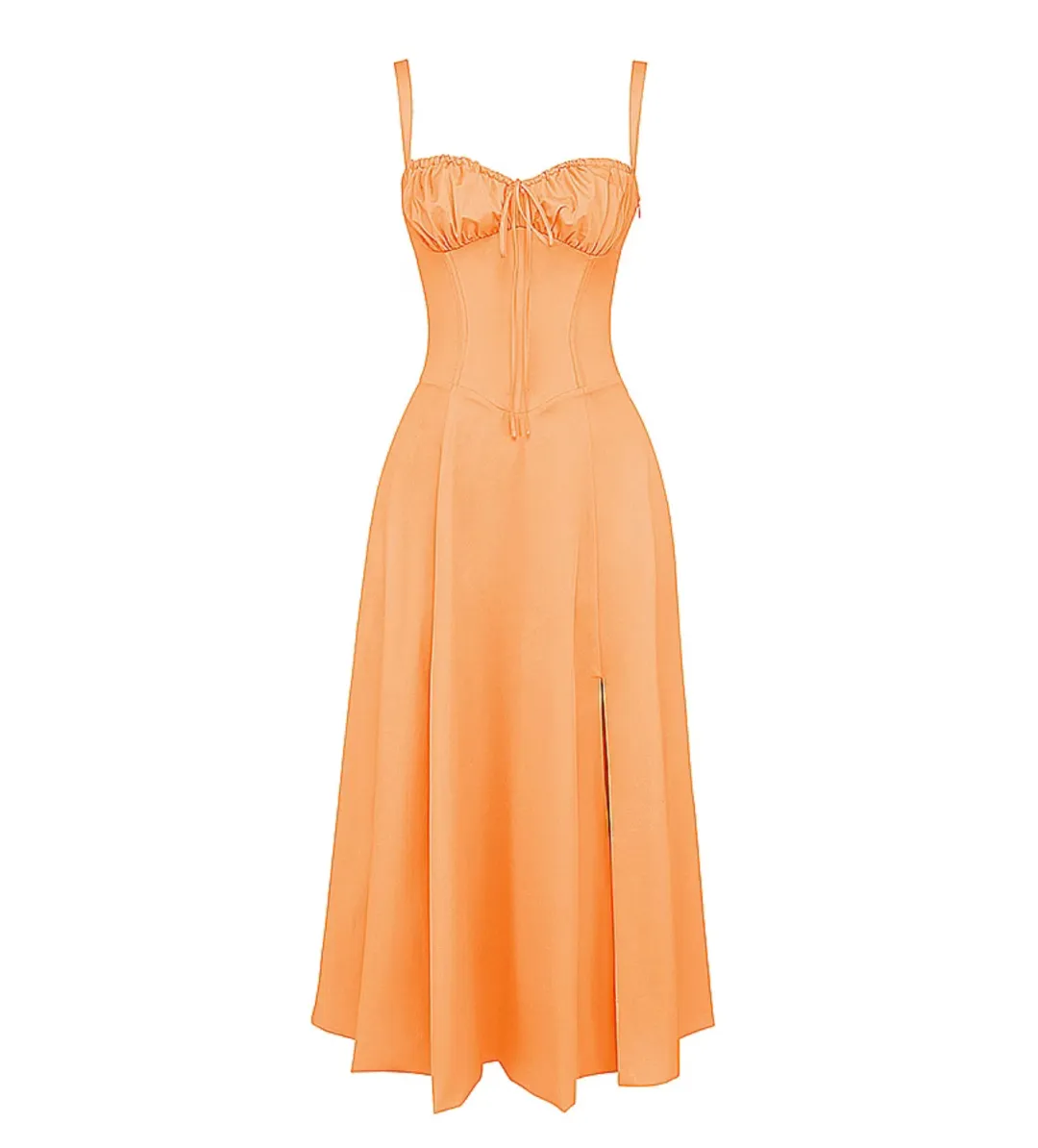 HOUSE OF CB Carmen Tangerine Bustier Sundress Size L+/ AU 14 for rent on The Volte - main image