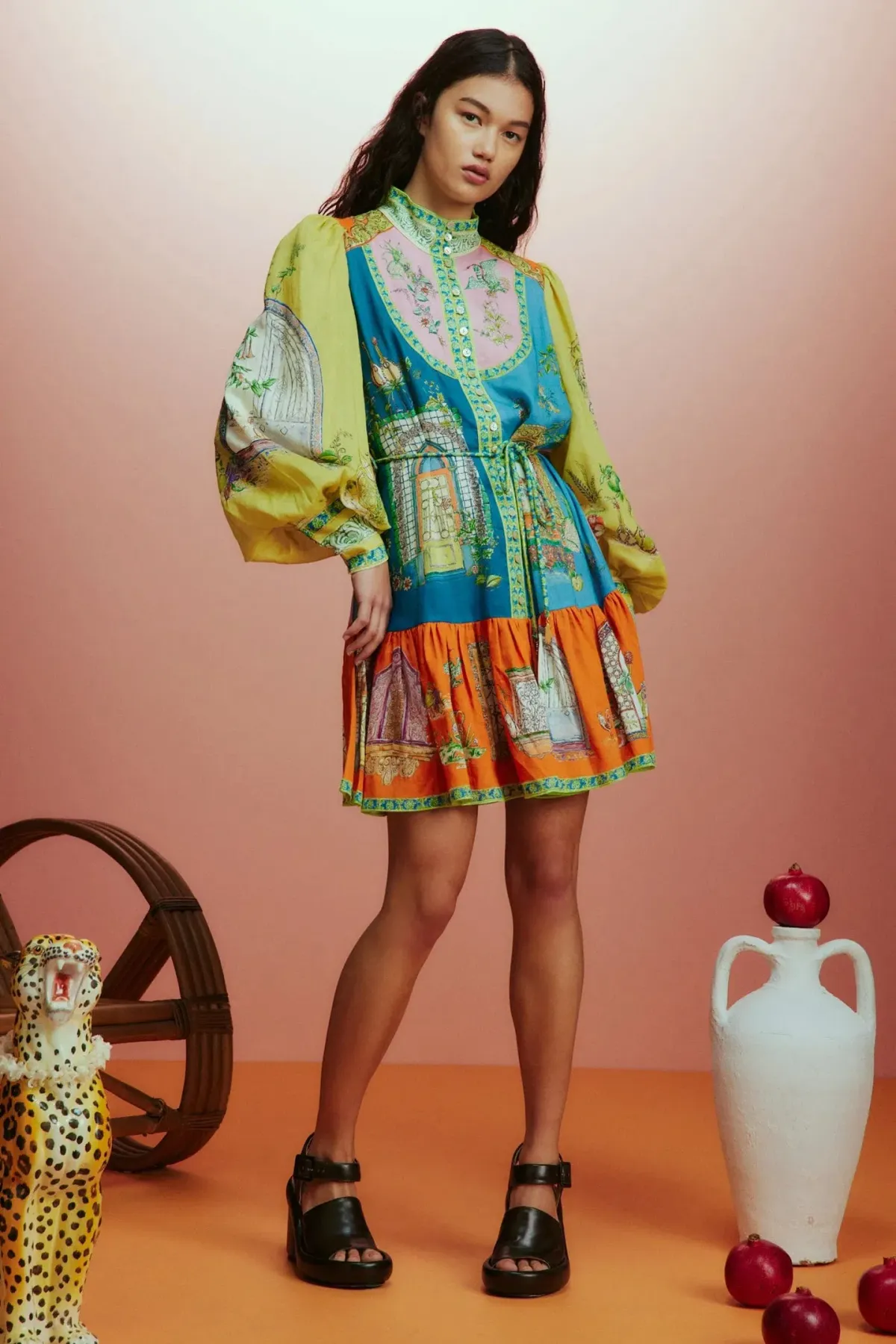Alemais Monte Mini Dress Multi Print Size 8 for rent on The Volte - main image