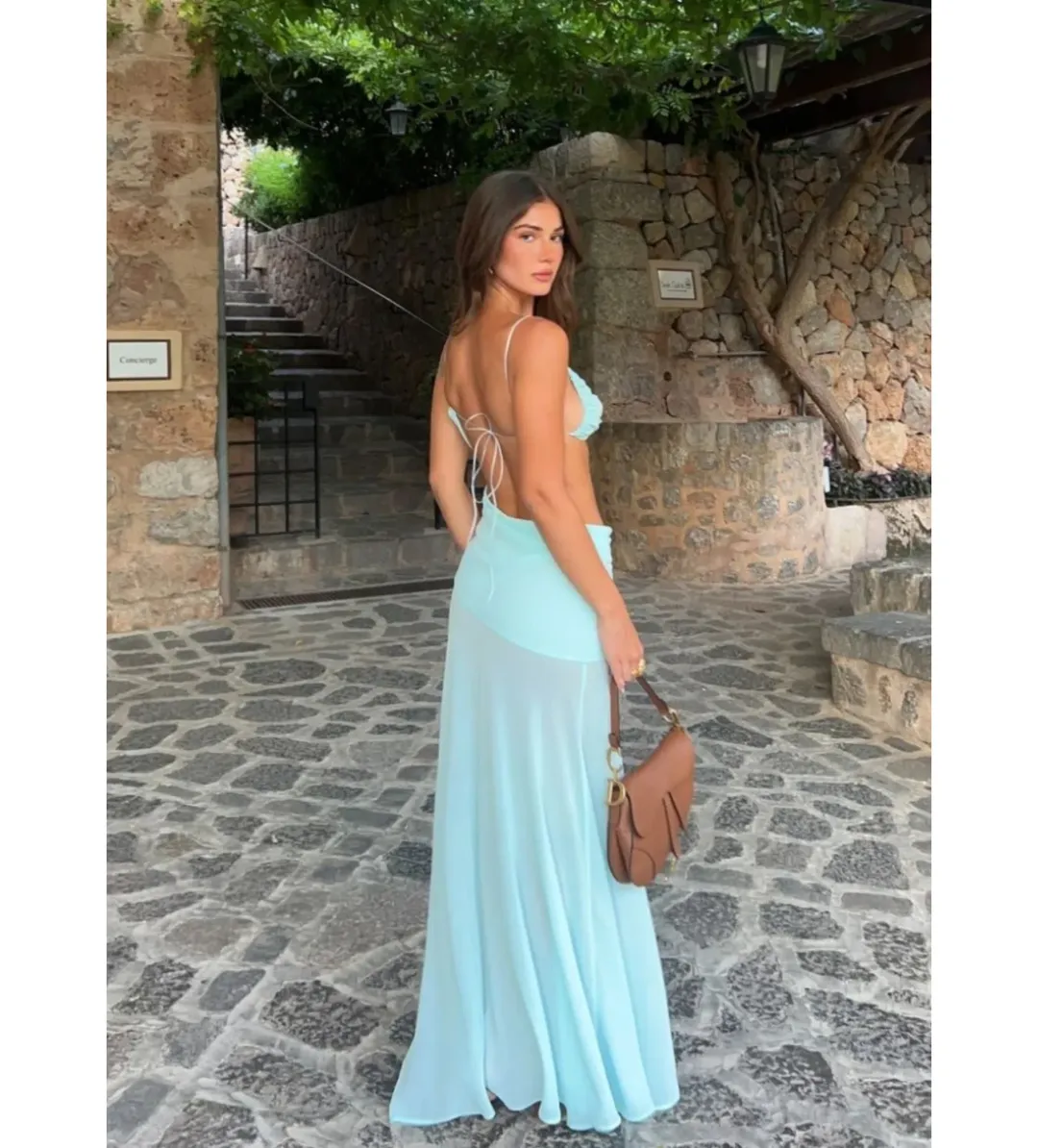 Natalie Rolt Dahlia Dress in Baby Blue Size 1 / AU 8 for rent on The Volte - main image