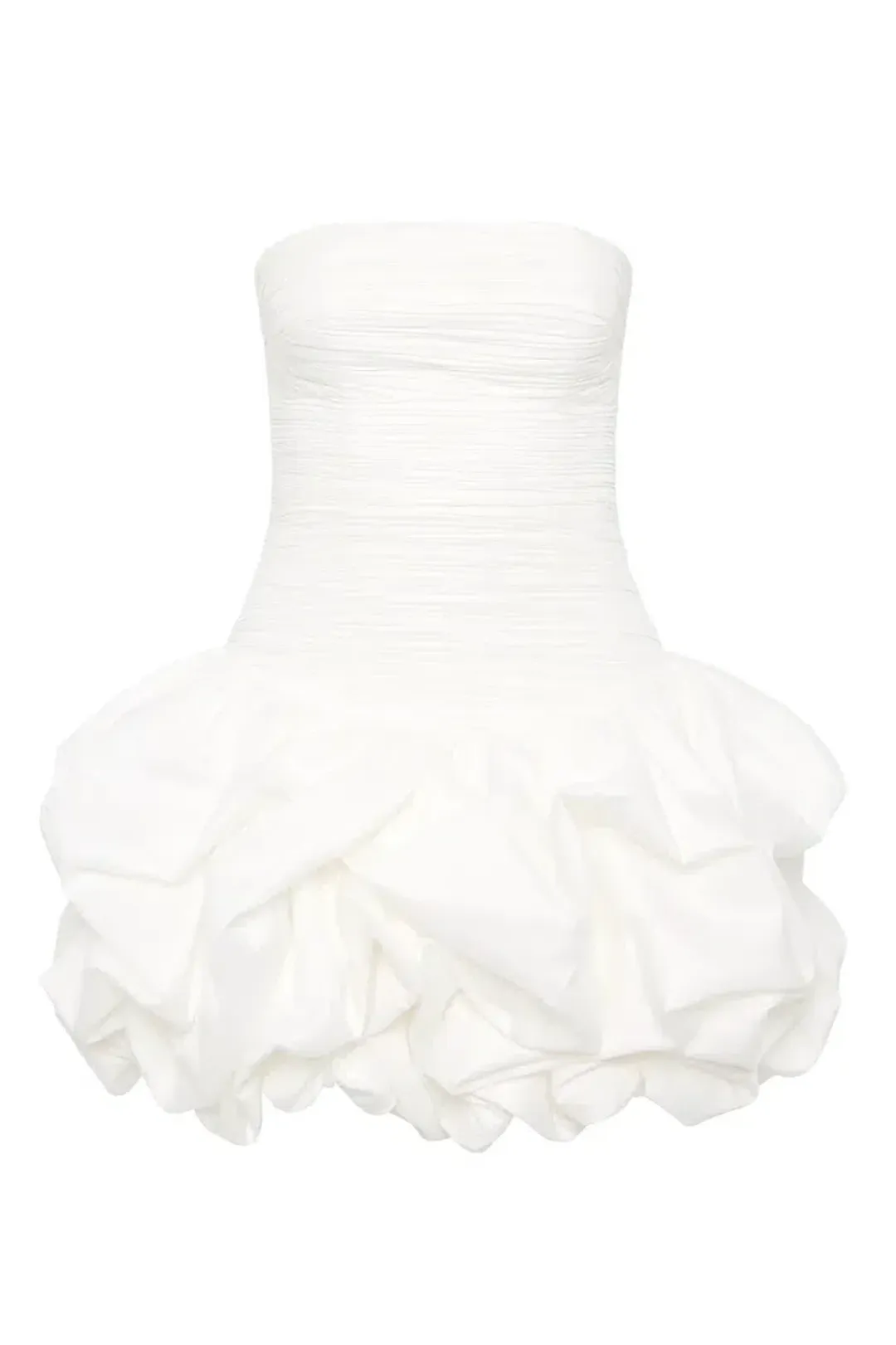 Aje White Violette Bubble Hem Mini in White Size 12 for rent on The Volte - main image