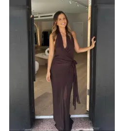 Bec & Bridge Soneva Maxi Dress Chocolate Size AU 8 for rent on The Volte - image 7
