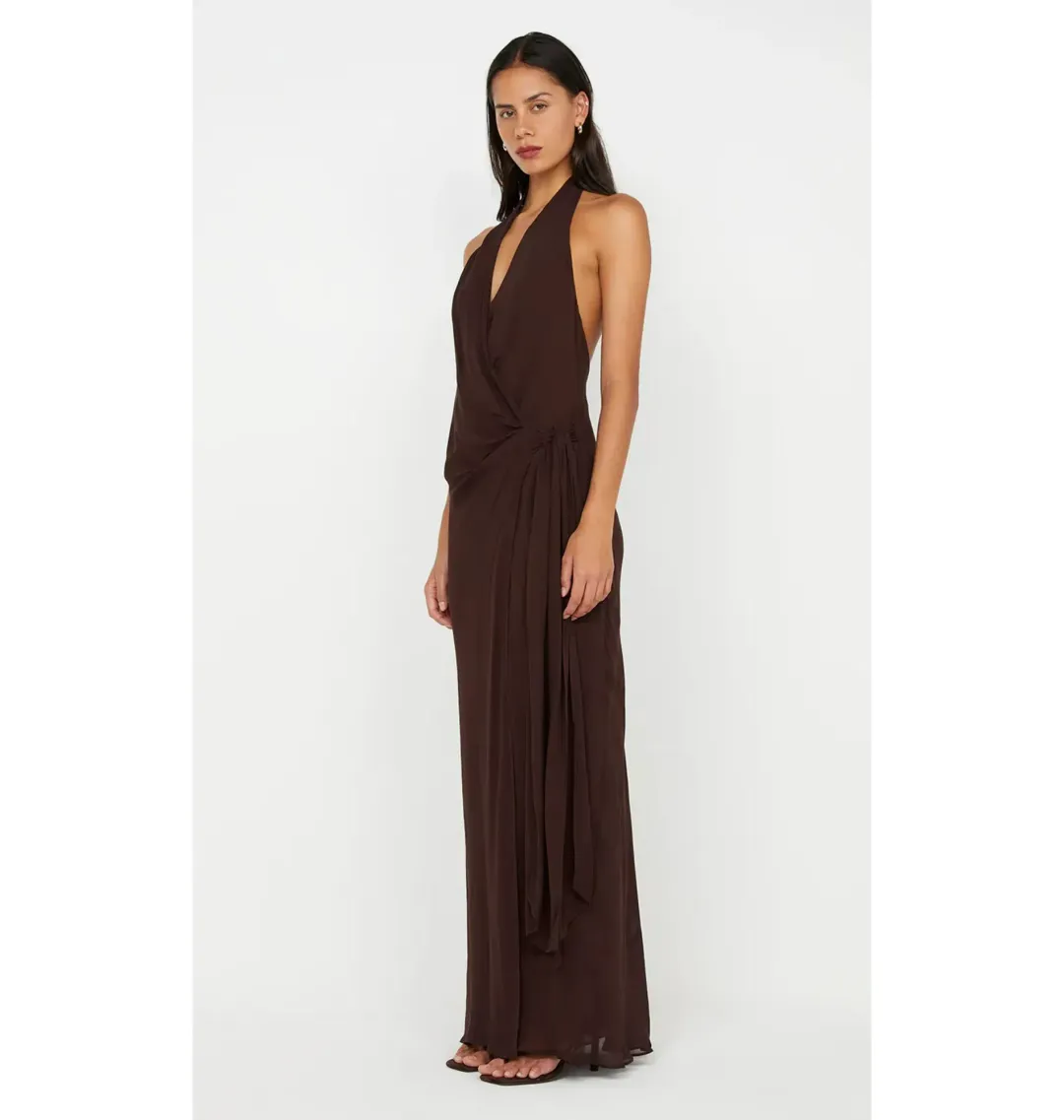 Bec & Bridge Soneva Maxi Dress Chocolate Size AU 8 for rent on The Volte - main image