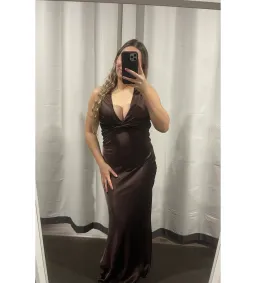 Ruth Tarvydas Goddess Gown Brown Size AU 10 for rent on The Volte - image 1