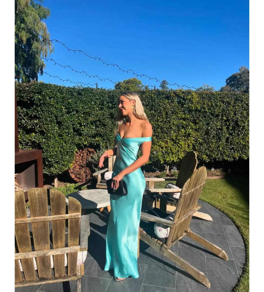 Natalie Rolt Bridget Gown in Turquoise Size 8 for rent on The Volte - main image