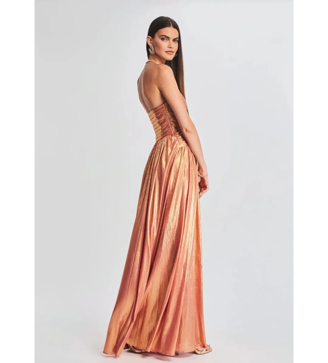 Retrofete Waldorf Dress in Apricot Size M / AU 10 for rent on The Volte - main image