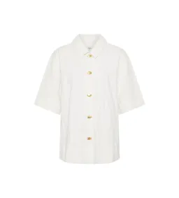 Aje Helm Denim Shirt Ivory Logo Wash Size AU 8 for rent on The Volte - image 5