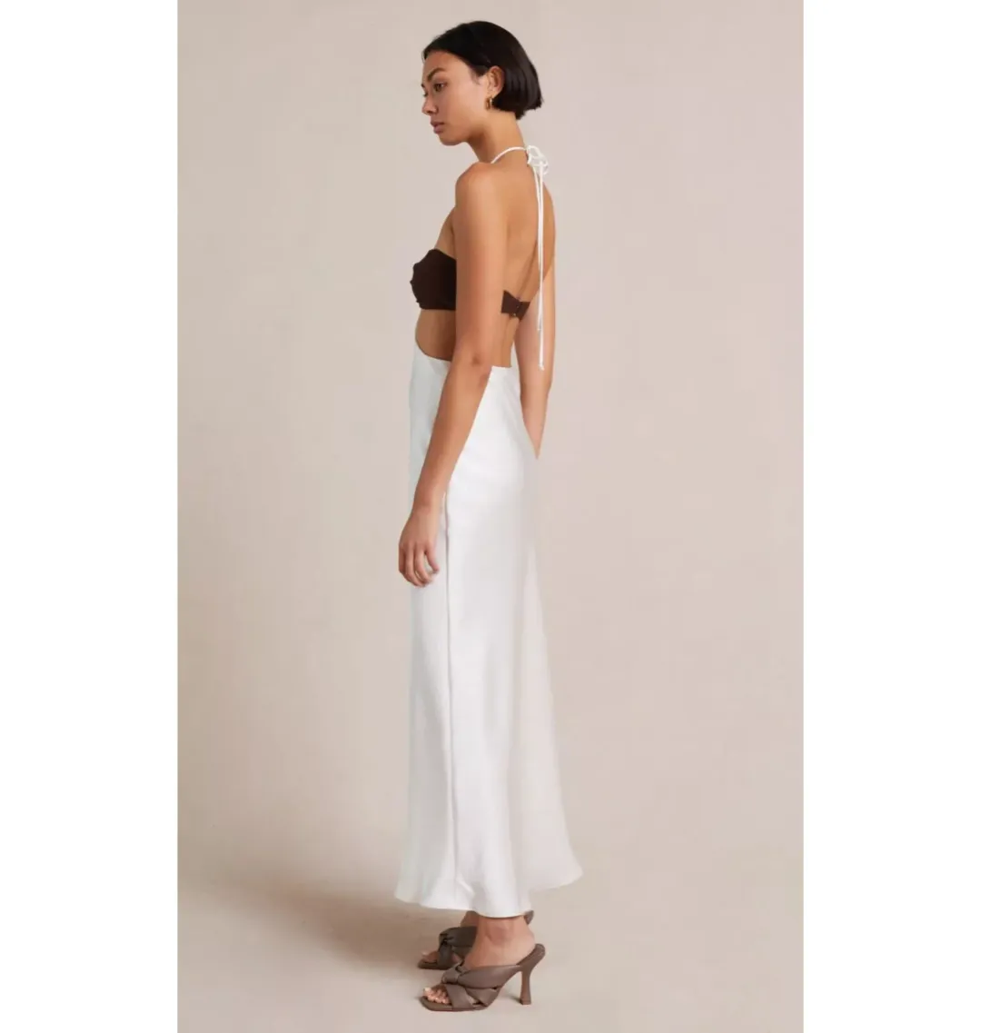 Bec and Bridge Nadia Cut Out Midi Dress White Size 8 for rent on The Volte - main image