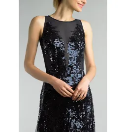 Bariano Mesh Sequin Gown Black Size 10 for rent on The Volte - image 3