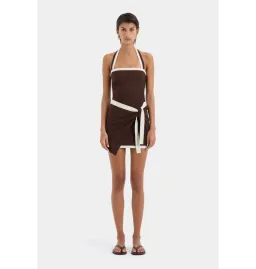 Sir the Label Jacques Mini Dress Chocolate Brown Size 0 / AU 6 for rent on The Volte - image 1