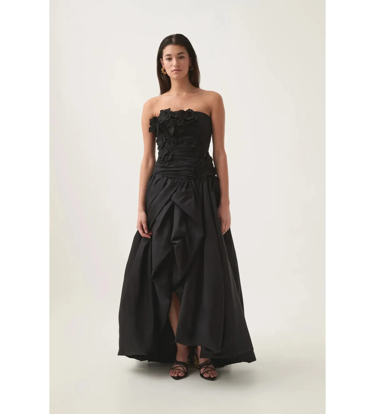 Aje Black Splendour Flower Gown in Black Size AU 10 for rent on The Volte - main image