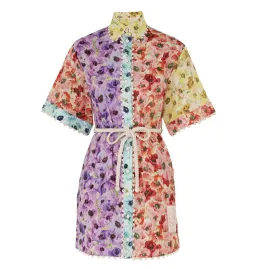 Zimmermann Lightburst Trimmed Shirt Mini Dress in Spliced Size 1/AU 10 for rent on The Volte - image 4