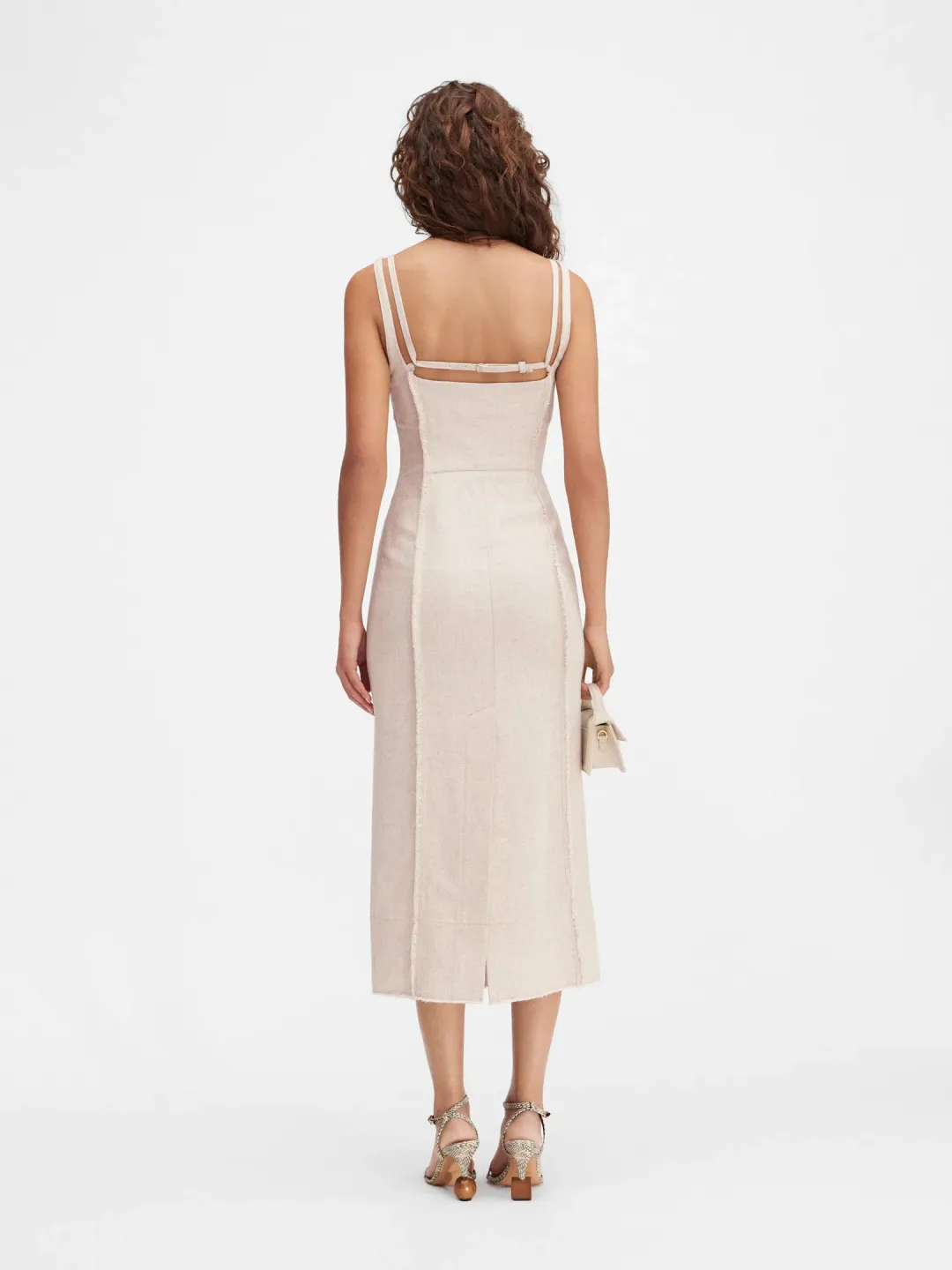Jaquemus La Robe Valerie Dress Midi Beige Size AU 8 for rent on The Volte - main image