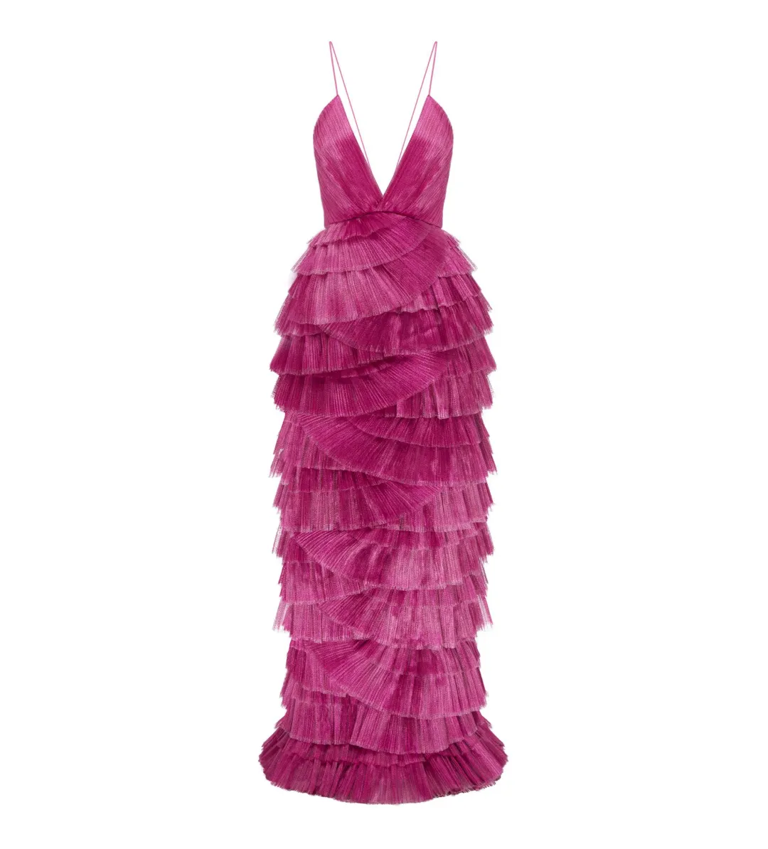 Alice McCall Making Me Blush Tiered Ruffle Gown Pink Size AU 8 for rent on The Volte - main image
