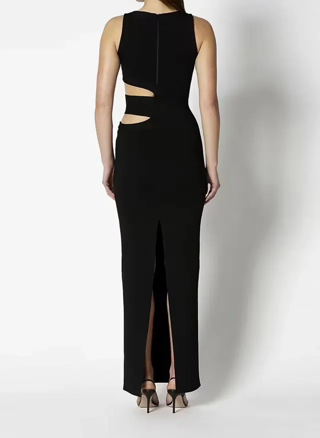 Scanlan Theodore Crepe Knit Gown Maxi Black Size AU 8 for rent on The Volte - main image