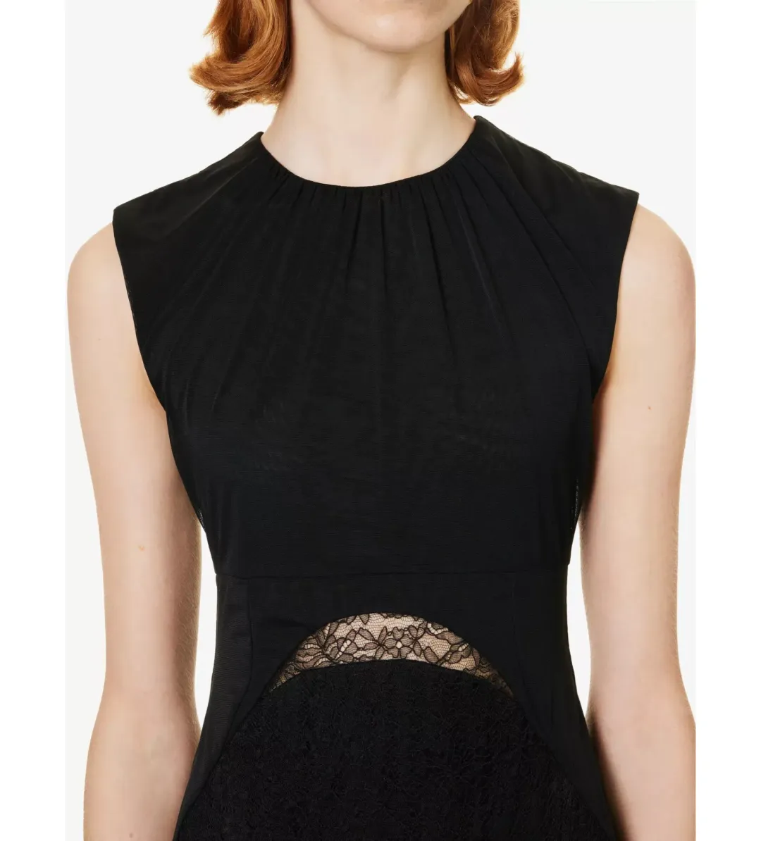 Camilla and Marc Angelo Lace-Skirt Woven Maxi Dress Black Size AU 8 for rent on The Volte - main image