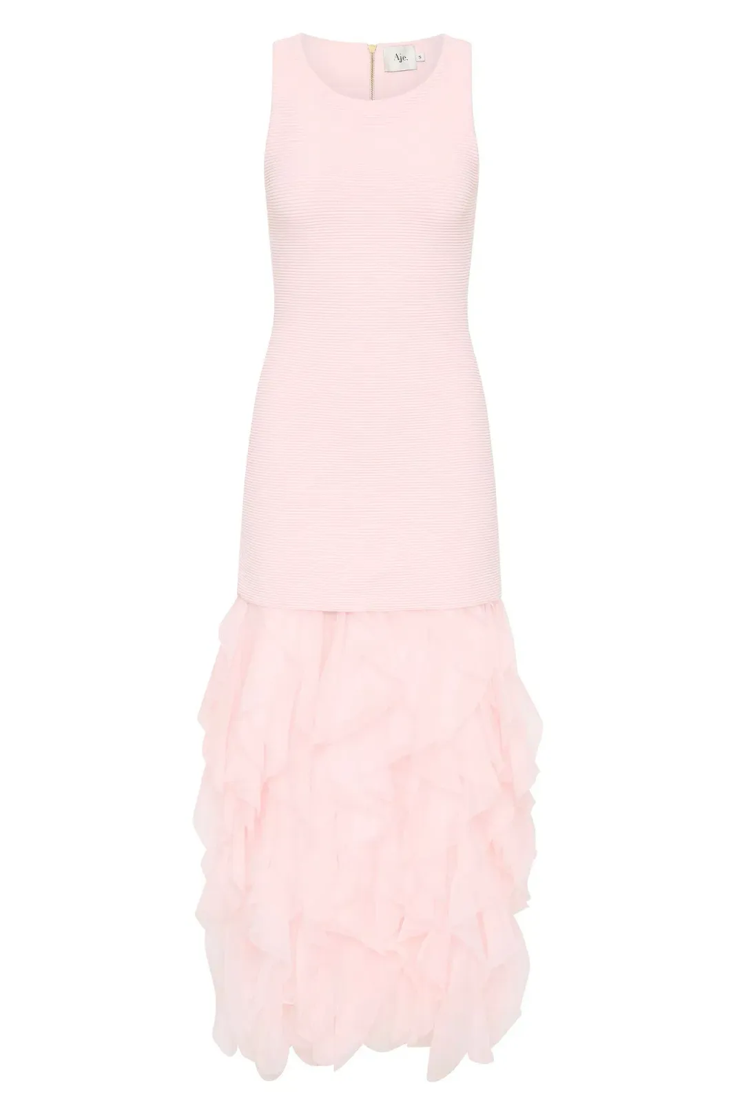 Aje Elations Knit Maxi Dress Pastel Pink Size L/AU 12 for rent on The Volte - main image