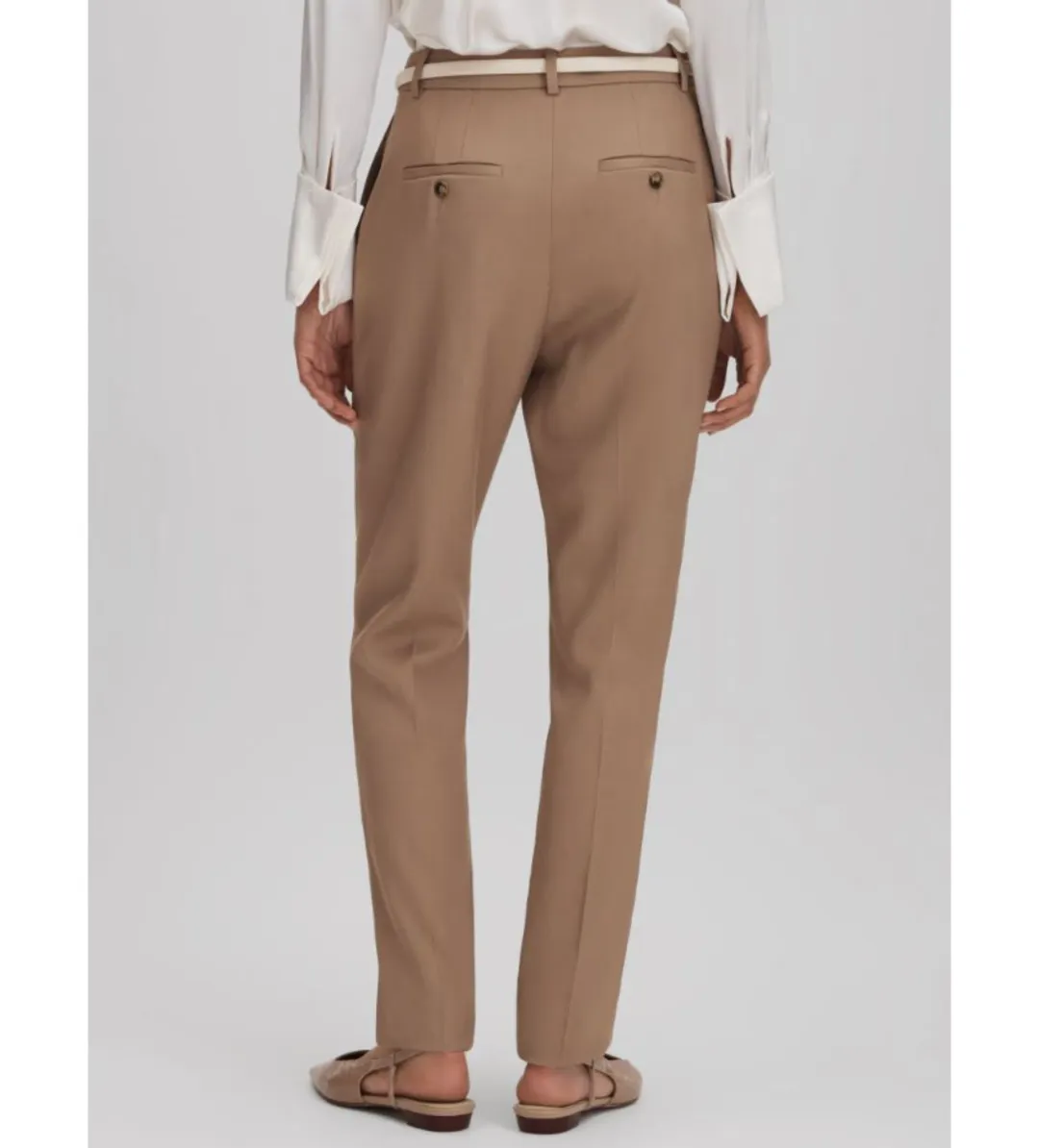 Reiss Wren Slim Fit Suit Trousers Mink Neutral Size AU 8 for rent on The Volte - main image