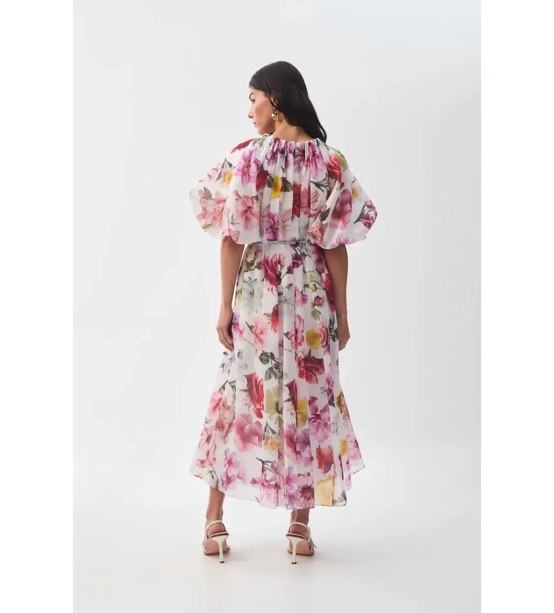 Aje Fleur Midi Dress Collage Floral Size AU 12 for rent on The Volte - main image