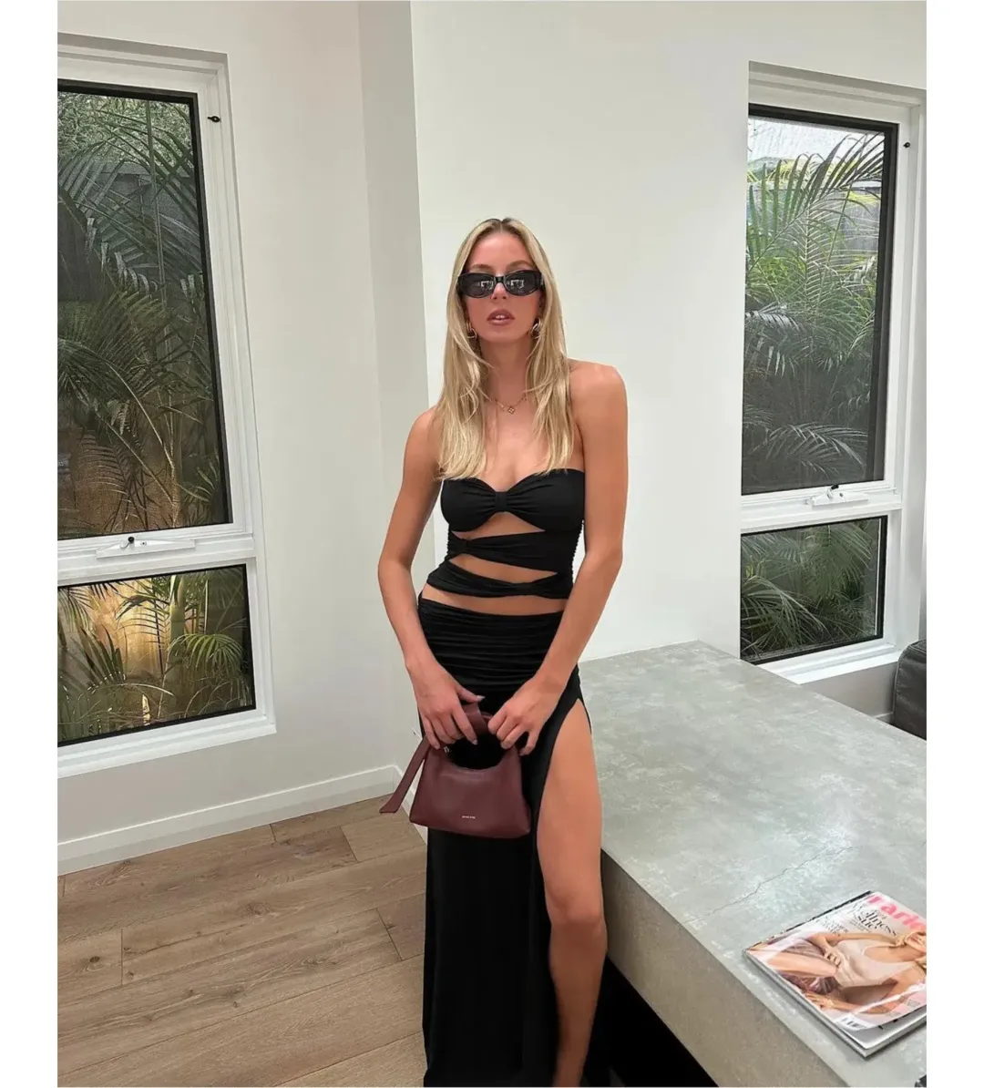Mode Mila Remi Top and Maxi Skirt Set Black Size S / AU 8 for rent on The Volte - main image