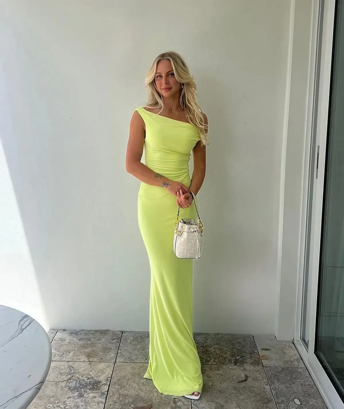 Natalie Rolt Bettina Gown Citron Size AU 6 for rent on The Volte - main image