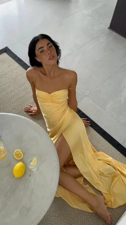 HNTR the Label Gaia Gown in Gold Sun Size XS/AU 6 for rent on The Volte - image 2