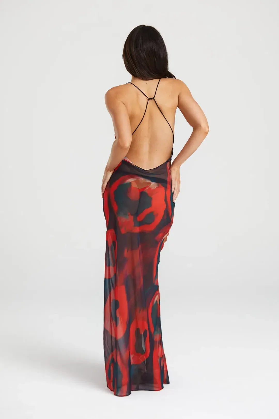 Sasha Therese Serene Maxi Dress Red Size 8 for rent on The Volte - main image