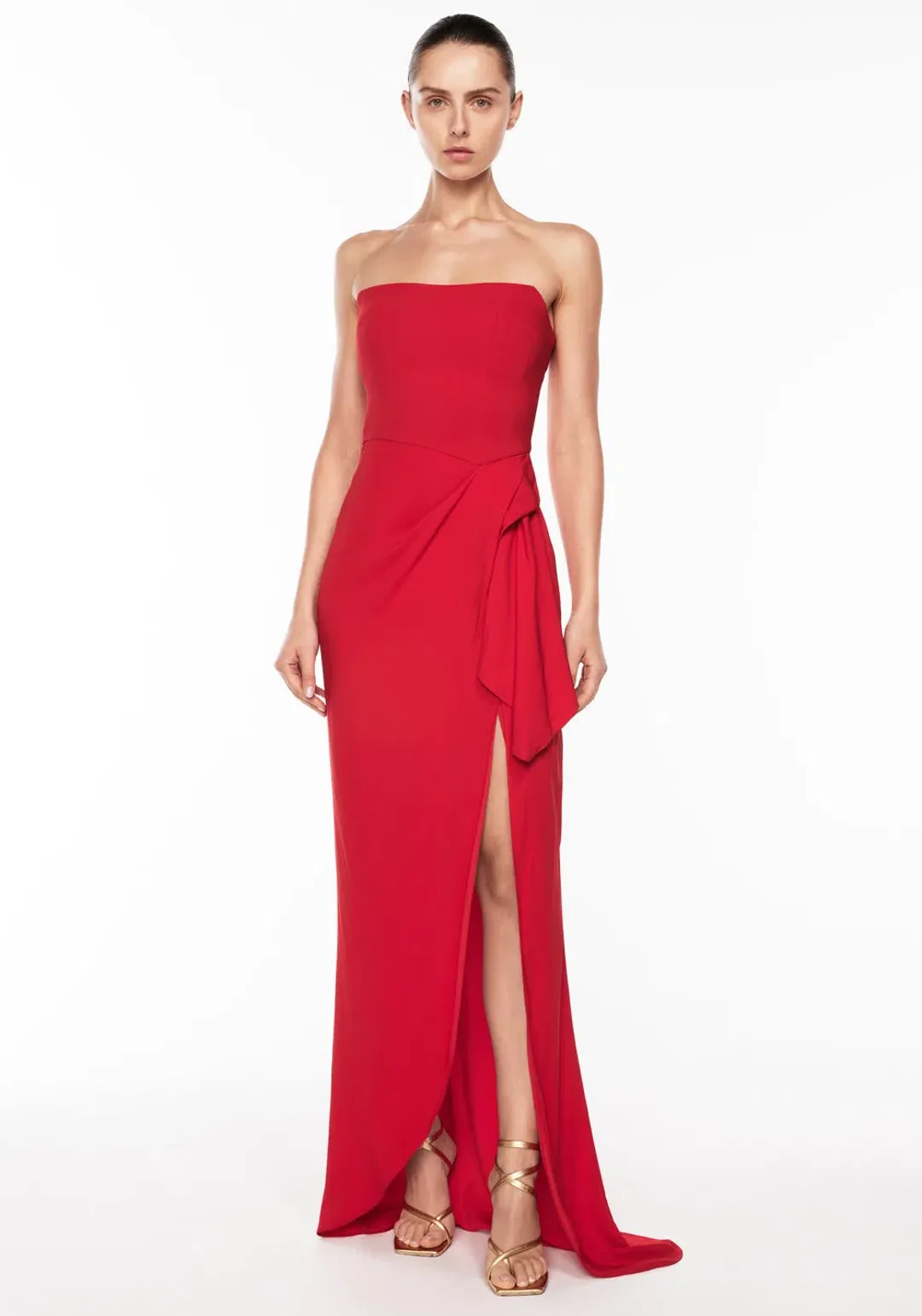Manning Cartell Asymmetrical Games Strapless Maxi Gown Red Size AU 6 for rent on The Volte - main image