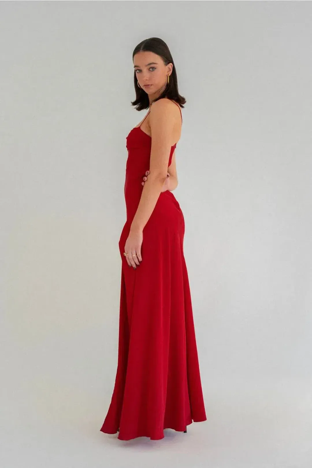HNTR the Label Gaia Gown in Wine Size S/AU8 for rent on The Volte - main image